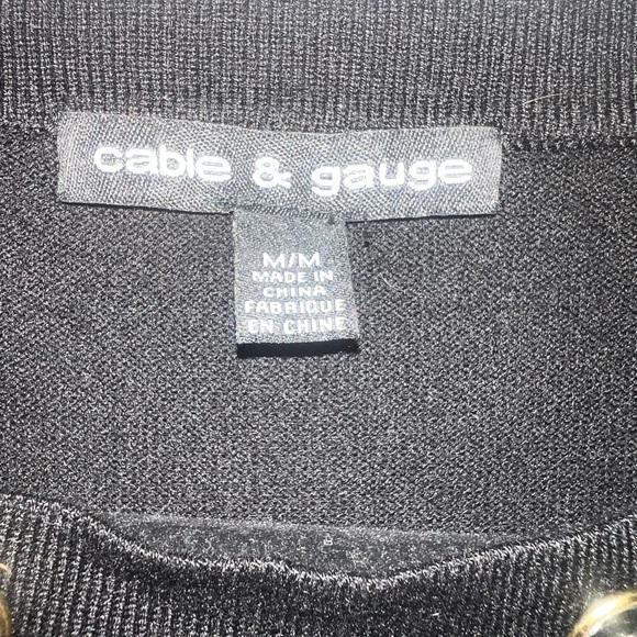 Cable & Gauge Sweaters - Cable & Gauge Elegant Black Knit Top